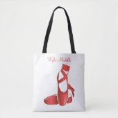 Ruby Red Ballet Slippers w Name Dance Tote Bag (Voorkant)
