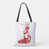 Ruby Red Ballet Slippers w Name Dance Tote Bag (Achterkant)