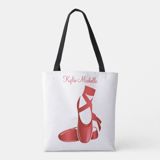 Ruby Red Ballet Slippers w Name Dance Tote Bag (Achterkant)