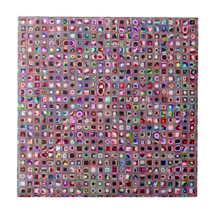 Ruby Red Bijoux Textured Mosaic Tiles Pattern Tegeltje
