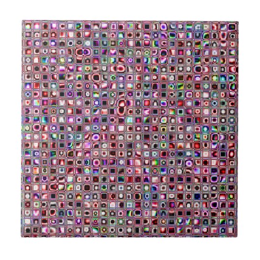 Ruby Red Bijoux Textured Mosaic Tiles Pattern Tegeltje (Voorkant)