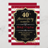 Ruby Red Black Gold 40th Anniversary Kaart (Voorkant / Achterkant)