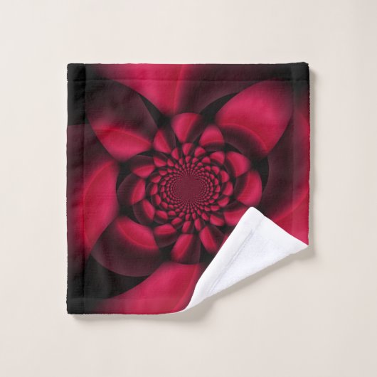 Ruby Red Black Petal Bad Handdoek (Wasdoekje)