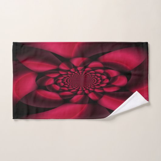 Ruby Red Black Petal Bad Handdoek (Handdoek)