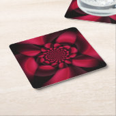Ruby Red Black Petal Kartonnen Onderzetters (Schuin)
