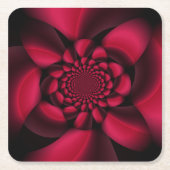 Ruby Red Black Petal Kartonnen Onderzetters (Voorkant)