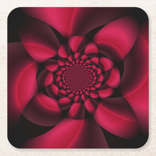 Ruby Red Black Petal Kartonnen Onderzetters (Voorkant)