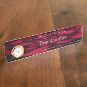 Ruby Red Black Petal Naambordje (Zijkant)