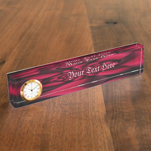 Ruby Red Black Petal Naambordje (Zijkant)