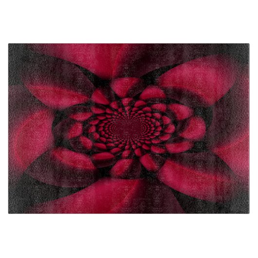 Ruby Red Black Petal Snijplank (Voorkant)