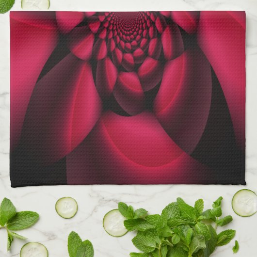 Ruby Red Black Petal Theedoek (Gevouwen)