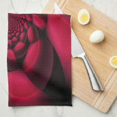 Ruby Red Black Petal Theedoek (Quarter Fold)