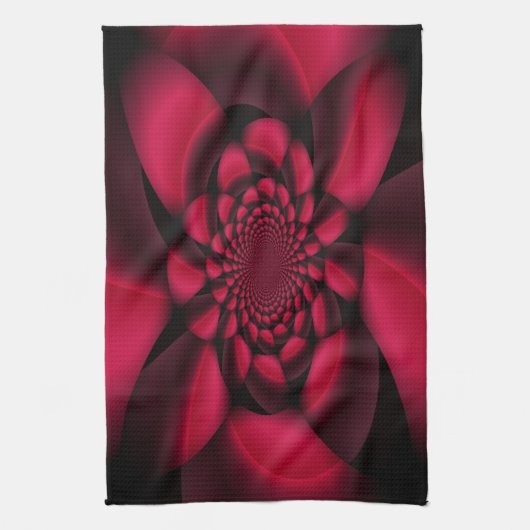 Ruby Red Black Petal Theedoek (Verticaal)