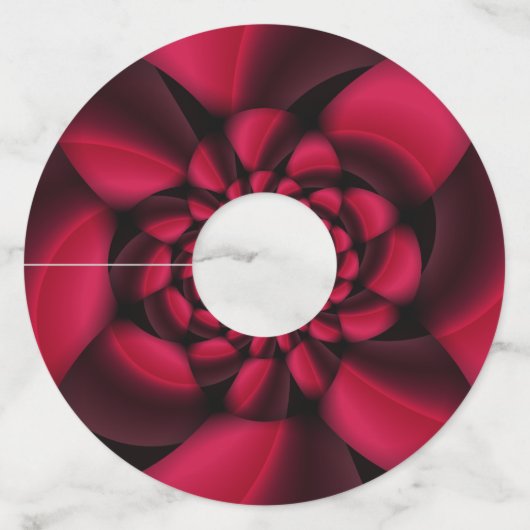 Ruby Red Black Petal Wijnglaslabel (Voorkant)