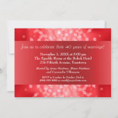 Ruby Red Bokeh 40th Anniversary Party Kaart (Achterkant)