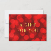 Ruby Red Bokeh Lights Faux Gold Cadeat (Voorkant)