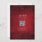 Ruby Red Botanische Rozen Tuin Bruiloft Kaart (Achterkant)