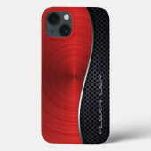 Ruby Red Brushed Metal / favoriete kleuren Case-Mate iPhone Case (Achterkant)