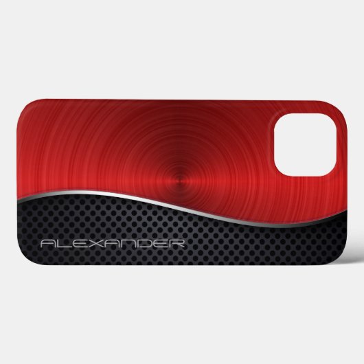 Ruby Red Brushed Metal / favoriete kleuren Case-Mate iPhone Case (Achterkant (horizontaal))