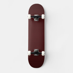 Ruby Red Carbon Fibre Style Print Decimaal Persoonlijk Skateboard