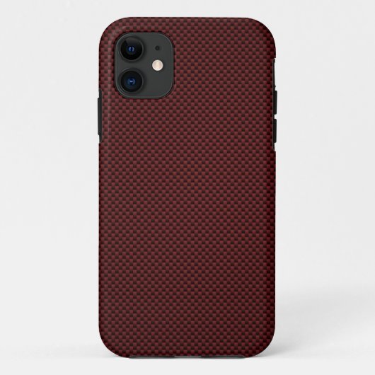 Ruby Red Carbon Style Print Decor Case-Mate iPhone Case (Achterkant)