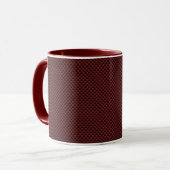 Ruby Red Carbon Style Print Decor Mok (Voorkant links)
