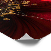 Ruby Red Chic Bloemen 40e Verjaardag Welkomstbord Poster (Hoek)