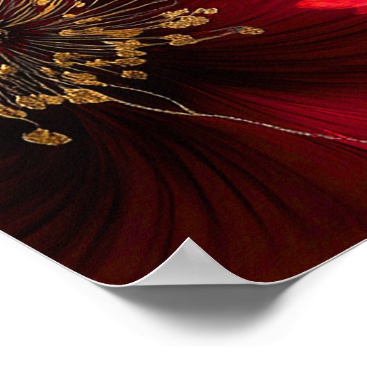 Ruby Red Chic Floral 40e Jubileum Welkom Teken Poster (Hoek)