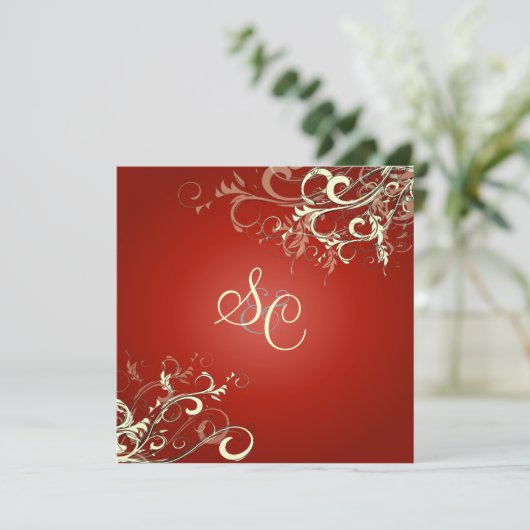 RUBY RED + CREAM SWIRLS KAART (Staand voorkant)