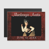 Ruby Red Crimson Foto Afstuderen Keepsake Magnet (Voorkant / Achterkant)