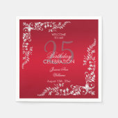 Ruby Red Decoration 25th Birthday Servet (Voorkant)