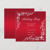 Ruby Red Decoration Birthday RSVP (Voorkant / Achterkant)