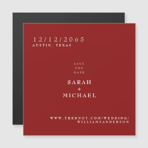 Ruby Red Eenvoudige Trouwmagneet Save the Date