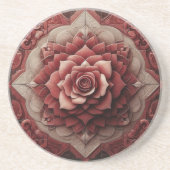 Ruby Red Elegance 3D Sandstone Onderzetter (Voorkant)