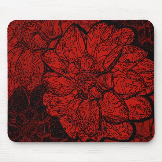 Ruby Red en Black Dahlia Flowers Muismat (Voorkant)