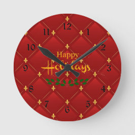 Ruby Red en Gold Art Deco/Art Nouveau Ronde Klok