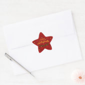 Ruby Red en Gold Art Deco/Art Nouveau Ster Sticker (Envelop)