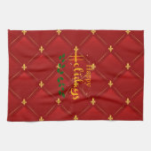 Ruby Red en Gold Art Deco/Art Nouveau Theedoek (Horizontaal)