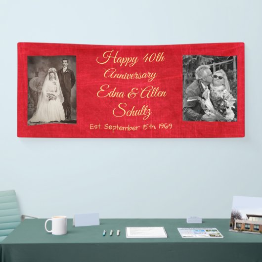 Ruby Red en Gold Happy 40e Jubileum banner (Beurs)