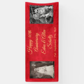 Ruby Red en Gold Happy 40e Jubileum banner (Verticaal)