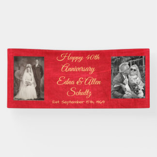 Ruby Red en Gold Happy 40e Jubileum banner