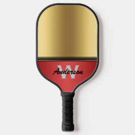 Ruby Red en Gold personaliseren Monogram & Naam Pickleball Paddle
