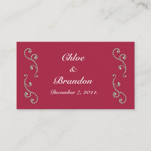 Ruby Red en Pearls Wedding Website Card Informatiekaartje