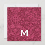 Ruby Red en Pink Damask Wedding Sjabloon V16 Kaart (Achterkant)