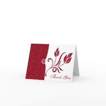 Ruby Red en White Floral Hartelijk dank