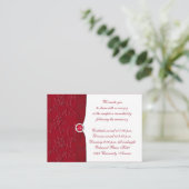 Ruby Red en White Floral Reception Enclosure Kaart (Staand voorkant)