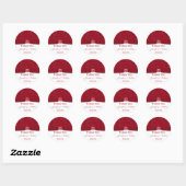 Ruby Red en White Floral Wedding Favor Sticker (Vel)