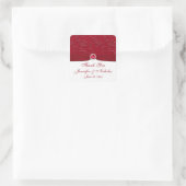 Ruby Red en White Floral Wedding Favor Sticker (Tas)
