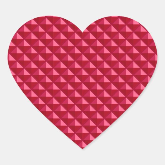 Ruby red, enamel look, bestudeerd raster hart sticker (Voorkant)