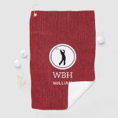 Ruby Red Fabric Print, Mannen Denim Towel Golfhanddoek (Insitu)